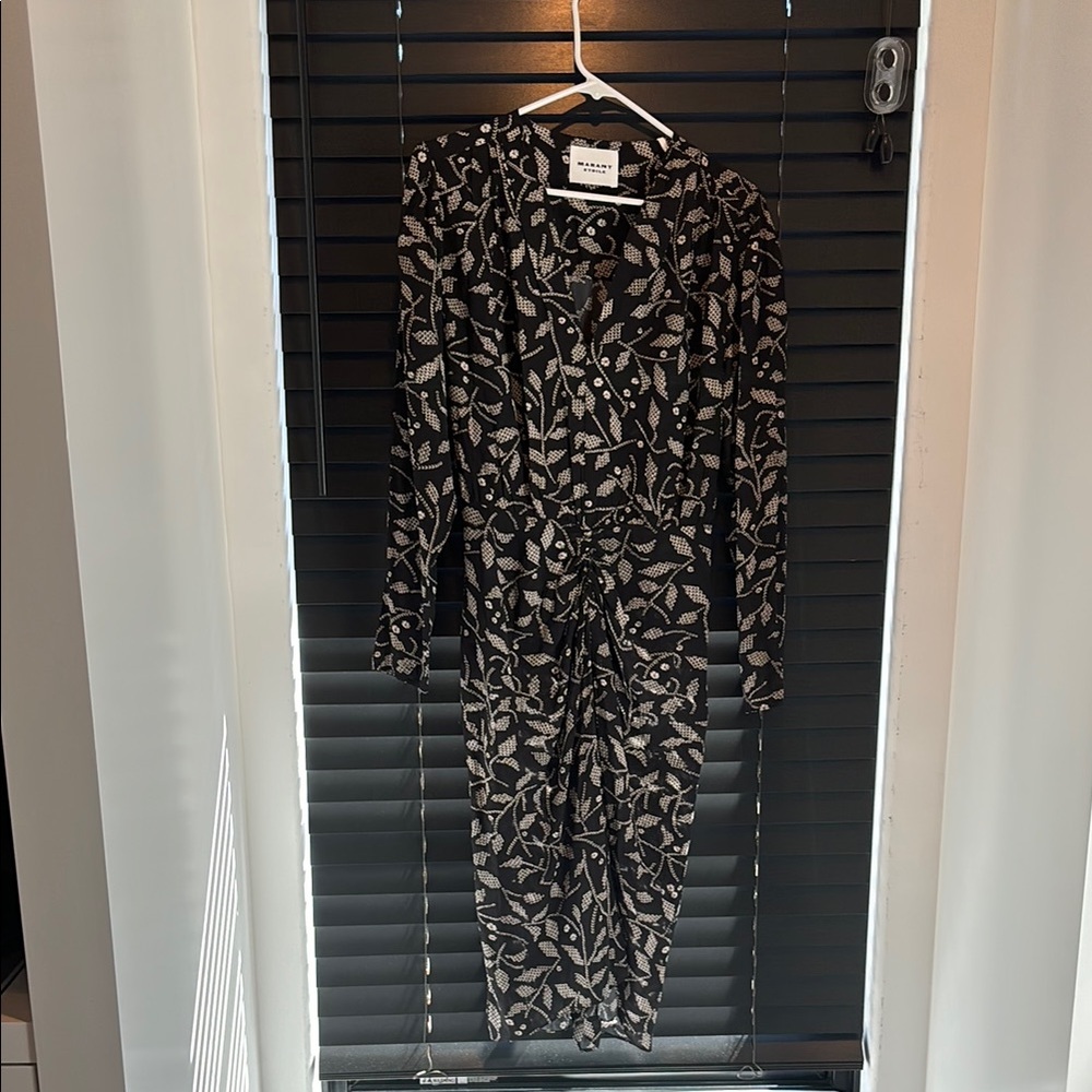 Isabel Marant Black and White Leaf Print Dress